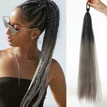 假发弹力马尾辫，跨境热销橡皮筋马尾辫假发，彩色弹力绳编织假发马尾辫 - 彩色 - 查看 17