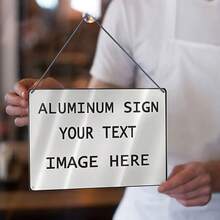 2D Flat, Nuobesty Business Hours Sign With Writable Open/Closed Board For Restaurants - Black Decorative Welcome Plaque 20*30cm / 8*12 Inches, Perfect For Room Decoration, 2D Flat - 金屬畫 - 查看 6