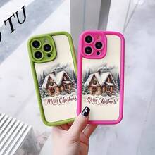 Casa de Nieve de Navidad y Árbol de Ambiente Pacífico, incluyendo funda a prueba de balas para teléfono móvil, funda protectora de TPU de alta calidad elegante y duradera, funda protectora de teléfono móvil creativa personalizada y sencilla, a prueba de golpes y anticaída, anti-suciedad y duradera, adecuada para  17/17 Pro/17 Pro Max/17 Air/ 16/16 Pro/16 Pro Max/16 Plus/ 15/15 Pro Max/15 Pro/15 Plus/ 14/14 Pro/14 Plus/14 Pro Max/ 13/13 Pro/13 Pro Max/12/12 Pro/12 Pro Max/11/11 Pro/11 Pro Max/XR/X/XS/XS Max. Es el regalo de cumpleaños perfecto para novias, novios, esposos, esposas, amigos o para uno mismo, innovador y a la moda, adecuado tanto para hombres como para mujeres. - Blanco 1600 - Ver 7