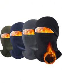 1pc Men's Windproof Face Mask Neck Warmer Ear Protector Beanie Hat For Winter Cycling