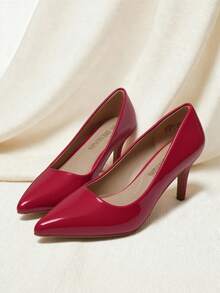 Women High Stiletto Heels Closed Pointed Toe Dress Pumps Shoes For  Wedding Work Office Business, 3 Inches SIZE UP - 紅色 - 查看 9