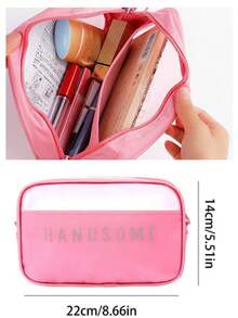 1个PVC透明防水洗漱包，干湿分离化妆品收纳袋，适用于护肤品、化妆品、化妆刷、粉饼、口红等，非常适合海滩、学校、浴室、节日、情人节、圣诞节等场合，可作为送给妈妈、家人、朋友、同学的礼物。 - 彩色 - 查看 13