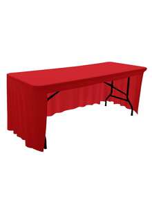 1pc White Spandex Tablecloth 4ft/5ft/6ft/8ft/10ft, 3-Sided Stretch Table Cover For Trade Show, Wedding, Birthday Party, Home Decor, Cake Table, Holiday Decoration - Multicolor - View 26