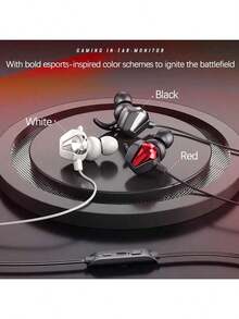 HP H150 High-Resolution Audio Quality Gaming In-Ear Headphones, Detachable Noise-Canceling Microphone, Lightweight Design, In-Line Controls, Universal Compatibility With Mobile Phones And Devices, White