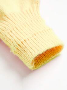 Delicate Cropped Cardigan For Women, Lace Design Knitted Sweater Jacket Casual - Yellow - View 4