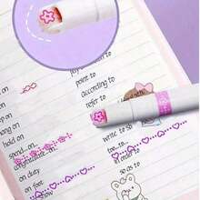 1/3/6pcs Wave Flower Outline Roller Ball Pens, 6 Colors Mix, Student DIY Line Roller Pens, Creative Quick-Dry Curve Pens Diy Pens, Outline Pens, Chunky Crayons, Kids Paints, Christmas Stocking Fillers, Advent Calendar Kids, Kids Games, Christmas Stocking Filler, Christmas Crackers,Skin Care For Kids,Colours,Multi Color Pen - 彩色 - 查看 6