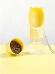 1 pieza Botella de agua portátil de plástico para mascotas para uso en exteriores, resistente a altas temperaturas, adecuada para pasear perros, viajar, beber agua para gatos, alimentar, contenedor de comida y agua, suministros para mascotas de mano - 500ml - Ver 3