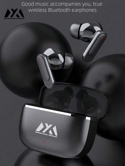  MEIYIXING 锌合金无线蓝牙 5.3 耳机，配备高清麦克风，音质卓越，HiFi 立体声充电盒，触控自动配对，舒适入耳式设计，适用于苹果无线游戏耳机