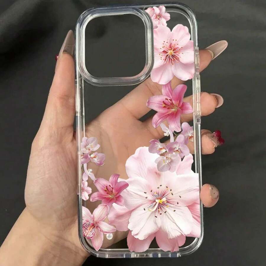 2026 Hot,Pink Lily Flower Phone Case For 16 Pro Case 15 13 11 12 14 Pro Max Acrylic Shockproof Clear Flowers Pattern Cover.Christmas Accessories. Santa Claus Mobile Phone Case Starry Sky Phone Case 17 14 Cases Gifts For Men - 透明 MM52 - 查看 1