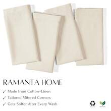Linen Napkin Set Of 12 Flax Linen Cloth Dinner Napkins With Mitered Corners For Every Day Use Table Napkins Pre Shrunk And Good Absorbency18X18 - Natural Color,18inchx18inch(Setof1),NaturalNatural - 天然的 - 查看 8