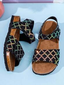 Kids' Soft-Sole Butterfly Design Fashion Sports Sandals, Boys' Beach Sandals, Girls' Princess Shoes, Summer New Arrival - Black - View 4