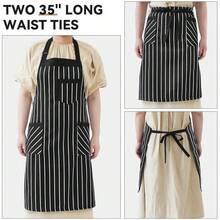 NLUS 2 Pack CooFKing Aprons For Women With Pockets Adjustable Kitchen Bib Aprons For Women Men Chef, Black/White Stripe (Black/White Stripes),DarkBlack/White-2 - 深色/白色-2 - 查看 6