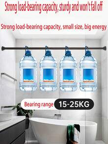 Extra Long Stainless Steel Adjustable Tension Curtain Rod, No Drilling Required For Installation, Suitable For Bathroom, Wardrobe, Laundry Drying - Silver - View 5