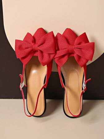 Women's Fashion Sandals, Butterfly Buckle Pointed Toe Flat Sandals