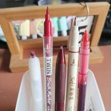 5pcs Retro Green Neutral Pens, Includes 5 Different Models, Suitable For Drawing, Writing, Engineering Drafting, Doodling, Office And School Supplies - 5 Retro Blue - View 9