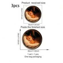 1/3/5pcs Cute Cat Wall Stickers Washing Machine Door Wallpaper Peel And Stick Waterproof PVC Wall Decor,Bathroom Laundry Room Decoration Art,Gifts For Friends And Family. - Multicolor - View 7