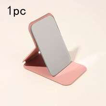 1PC Portable Makeup Mirror, Made Of Polyurethane Leather, Foldable Travel Mirror, Suitable As Gift, Travel Essential, Cosmetics, Easy To Store Birthday Gifts Graduation Home Decor Back To School Room Decor School Supplies | Mirror, Travel Essentials, Mini Mirror, Makeup Bag Essential, Compact Mirror, Small Mirror, Vanity With Mirro(Pink) - Pink - View 8