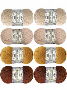 400g 8pcs/Set Colorful Knitting Yarn Kit, Suitable For Crochet And Handcraft Projects, Beginner Craft Gift - Soft Multicolor Yarn Set For Coasters, Bags, Blankets, Dolls, Sweaters And Scarves. Perfect For Valentine's Day, Halloween, Christmas And Other Holidays (50g Per Skein) - Multicolor - View 13