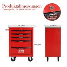 Double Door Clapboardl Multifunctional Tool Trolley - Black & Red (BLAK&RED) - Multicolor 11 - View 5