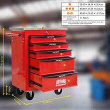 Double Door Clapboardl Multifunctional Tool Trolley - Black & Red (BLAK&RED) - Multicolor 11 - View 7