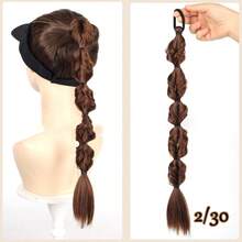 Synthetic Long Twist Braid Ponytail Extensions With Rubber Band 20 Inch Boxing Braided Hair Extensions For Women Daily Use - Multicolor - View 17