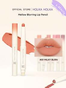 HOLIKA HOLIKA Mellow 柔雾唇线笔 01 牛奶焦糖色，多用途，可用作唇线笔、眼影和腮红，质地柔滑细腻，易于晕染，适合日常妆容、渐变唇妆、全唇妆、韩式妆容，1.3克/0.04盎司。 - 01 MILKY BURN - 查看 5