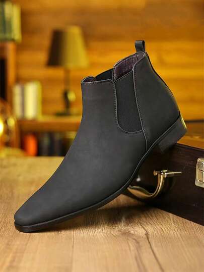 Men's Retro Chelsea Boots, Matte Finish British Style Ankle Boots, Fashionable Versatile Casual Boots