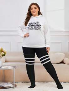 Plus Size Thick Thigh High Socks For Thick Thighs- Extra Long Striped Over The Knee Socks, Fall/Winter Leg Warmers, Bariatric Socks For Men Women - 彩色 - 查看 4