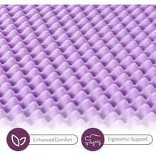 3 Inch Crate Twin Foam Mattress Topper, Cooling Gel Infused Foam Mattress Topper Pressure, CertiPUR - US Certified Twin Bed Topper, Purple, 38 Inch*75 Inch - 3吋+雙胞胎+紫色 - 查看 4