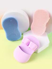 1/2/5 Cepillo de limpieza facial para dedos, cepillo de silicona suave, cepillo limpiador de masaje para la punta y las alas de la nariz, removedor de maquillaje - multicolor - Ver 1