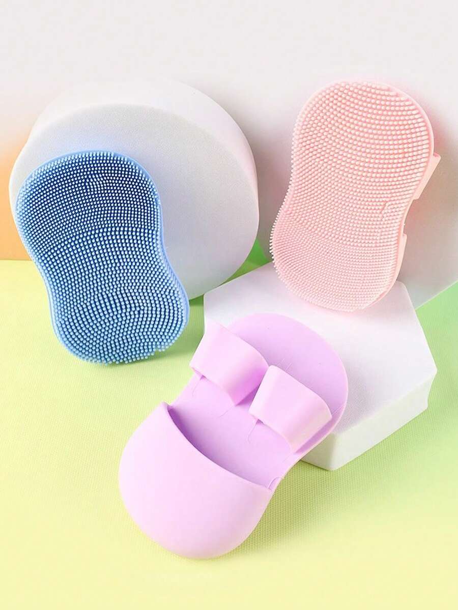 1/2/5 Cepillo de limpieza facial para dedos, cepillo de silicona suave, cepillo limpiador de masaje para la punta y las alas de la nariz, removedor de maquillaje - multicolor - Ver 1