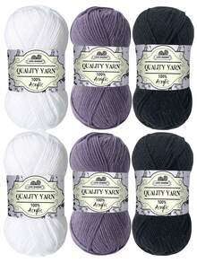 300g 6-Piece Autumn/Winter Crochet Yarn Set - 4-Ply Yarn, Suitable For Beginner Crochet Projects, Can Be Used For Weaving Handbags, Crafts, Decorations, Holiday Gifts - Multicolor - View 9