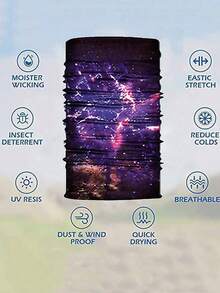 3件套颈套式面罩，透气防紫外线防风，适合滑雪、钓鱼、徒步、骑行等运动，无缝拉法帽式滑雪面罩，男女通用防尘防风 - 彩色 - 查看 4