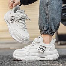 2025冬季新款男士时尚保暖厚底运动鞋增高休闲百搭白色鞋 - 白色 - 查看 5