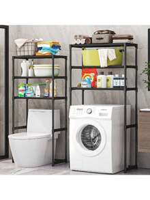 A No-Drill Bathroom/Bathroom Washing Machine/Toilet Shelf For Storage.