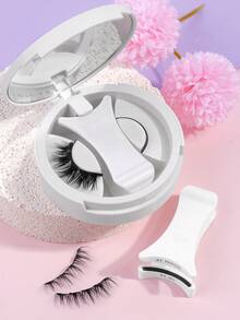 MAANGE 1 Set CC Curling Magnetic Eyelashes Kit, Includes Magnetic Clips, Cat Eye Shape, Natural & Realistic, Reusable, Strong Magnetic Adsorption, Round Magnetic, Portable, Faux Mink Material, Suitable For Daily Wear, Waterproof, No Eyelash Glue Required - Spiky Manga Lashes - View 11