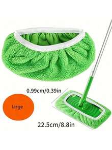 10pc Super Absorbent Reusable Mop Pads - Microfiber Cleaning Cloths For Wet And Dry Floors, Durable Green Replacement Pads With Center Ridge And White Edges, High-Quality Household Cleaning Pads - 綠色 - 查看 5