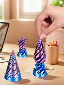 1 chiếc nón xoắn ốc in 3D có thể đảo ngược, đồ trang trí để bàn xoay sáng tạo cho nhân viên văn phòng, đồ giải tỏa căng thẳng, giảm chứng ADHD và lo âu, đồ trang trí năng động, nghệ thuật để bàn làm việc tối giản, quà tặng tiệc tùng - Nhiều màu - Xem 3