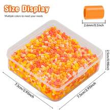 2.6mm Sundymot Fuse Beads, 3000PCS+ Orange & Yellow Tones, Individually Packaged With Small Storage Box, Suitable For DIY Pendant, Keychain, Jewelry Making, Craft, Graduation, Back To School, Christmas, Party & Birthday Gifts, Multi-Color 2.6mm Bead Refill Set - 2.6mm Puzzle Beads - View 2