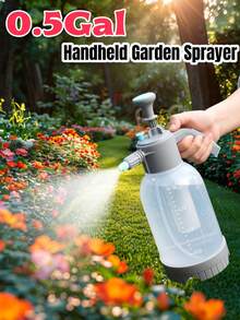 1个0.5加仑手持式花园喷雾器，2升泵式喷雾器，68盎司带安全阀的喷水瓶，可调节喷嘴，加长喷杆和备用密封圈，适用于浇水、施肥和清洁。 - 彩色 - 查看 2