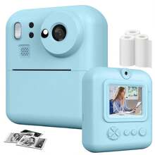 Unisex Sofort-Muster Digitalkamera, schnelle Fotoausgabe, 1080P Ultra HD Fotografie, leicht & tragbar, Hochauflösende Videoaufnahme, 8x optischer Zoom mit Bildstabilisator, Timer-Aufnahme, inklusive 3 Rollen Druckerpapier, ideales Geschenk zu Weihnachten, Geburtstag, Valentinstag, Partys usw. - Kreatives Geschenk für Paare, Freunde, Familie - Blau (1300mAh wiederaufladbarer Akku) - ZSK-CA02 - Übersicht 16