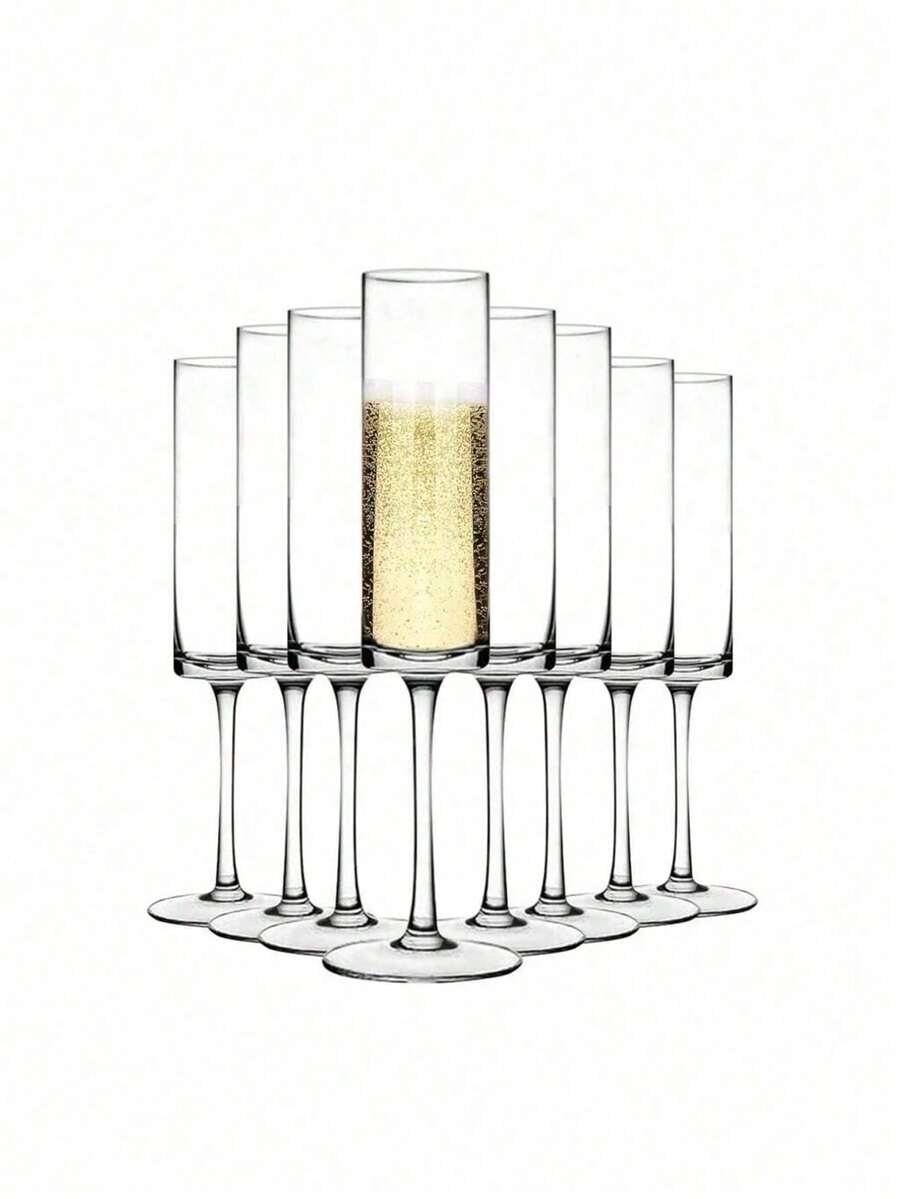 1/2/4pcs High Quality Champagne Glasses, Pink/White, Acrylic Champagne Glasses, Bridal Party Wine Glasses, 170ML Premium Champagne Flutes Suitable For Whisky, Wine, Cocktail, Beer, Champagne, Water, Milk, Oatmeal, Tea, Juice, Breakfast, Coffee, Beverages, Ideal For Cafes, Home, Restaurants, Parties, Galas, Offices, Father's Day, Mother's Day, Friends Gifts, Valentine's Day Gift(Reusable) - Multicolor - View 1