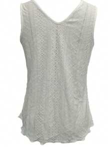 Plus Size Women's Fashionable Casual Sleeveless Top, Versatile For Spring/Summer - White - View 2