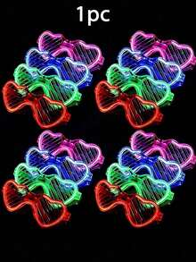 8pcs Heart-Shaped LED Sunglasses, Luminous Glasses, Glow Party Supplies, Neon Carnival LED Toy Luminous Glasses, LED Glasses, Glow Party Glasses, Flashing Sunglasses, Party Supplies, Carnival Party Supplies - Love Glasses - View 7