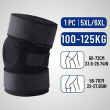 单件装加大码护膝，特大号，适用于体重300磅（约136公斤）的膝盖，可调节压力，配备6个弹簧支撑，透气面料和硅胶设计，安全绑带闭合，经久耐用，四季皆宜，男女通用，护膝设计时尚，佩戴舒适。