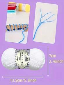 300g 6-Piece Autumn/Winter Crochet Yarn Set - 4-Ply Yarn, Suitable For Beginner Crochet Projects, Can Be Used For Weaving Handbags, Crafts, Decorations, Holiday Gifts - Multicolor - View 3