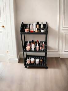 Cărucior mobil de depozitare cu 1/4 niveluri și roți, suport organizator mobil multifuncțional, rafturi detașabile pentru podea pentru haine, depozitare în baie, bucătărie, dormitor, cadou de Crăciun și Ziua Recunoștinței (stil aleatoriu)