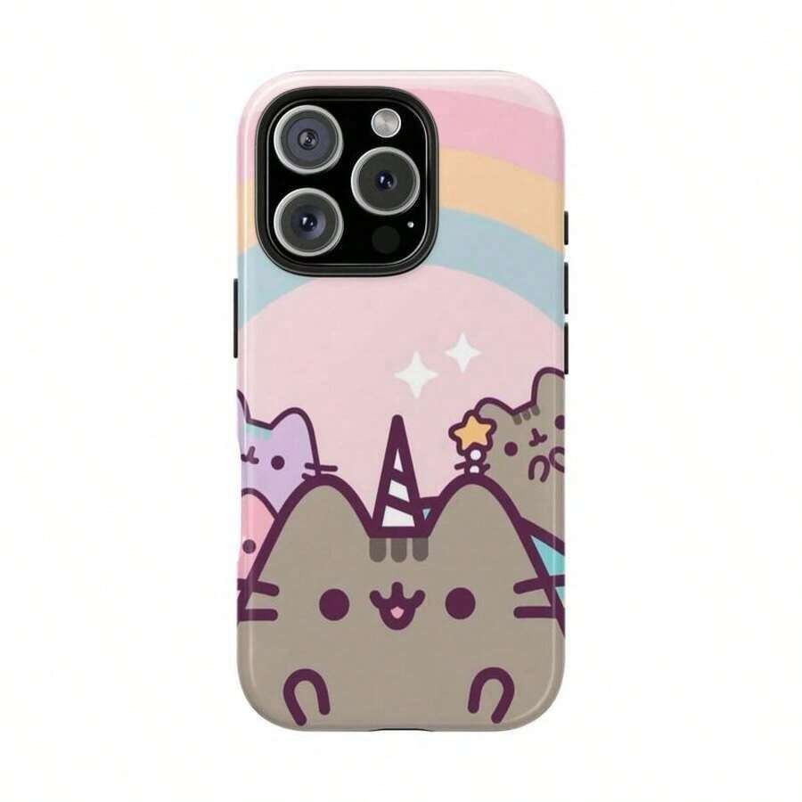 1pc(5)A Cute Pusheens Phone Case That Features Ice Cream, Cute Cartoon Kawaii Pastel Aesthetic Design, Compatible With For Iphone Models 16E, 16, 15, 14, 13, 12, 11 Pro Max, X, XR, XS Max, 8, And 7 Plus, Made Of Transparent TPU Soft Shell Smartphone Case, Soft Protective Anti-Shock Slim Lightweight Clear Phone Cover For Daily Use Gift,Long Sleeve Tops17promax - 1pc - 查看 1