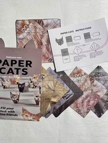 【圣诞礼物】DIY折纸动物手工套装，附带说明书 - 内含预裁切好的折纸，可制作猫、狗、恐龙、兔子、鸟等 - 适合所有年龄段，可用于艺术创作、派对用品和圣诞礼物（无需胶水/易于组装）