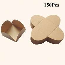 50pcs Chocolate Packaging Trays, White & Black Paper Spacer Boxes, Folding Flower-Shaped Wrapper Candy & Dessert Base For Wedding, Birthday, Party Supplies - Multicolor - View 19